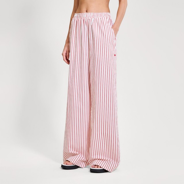 Ellesse Womens Resort Stripe Vernaza Trousers Γυναικείο Παντελόνι Φόρμας Μπορντό Εκρου Ριγε
