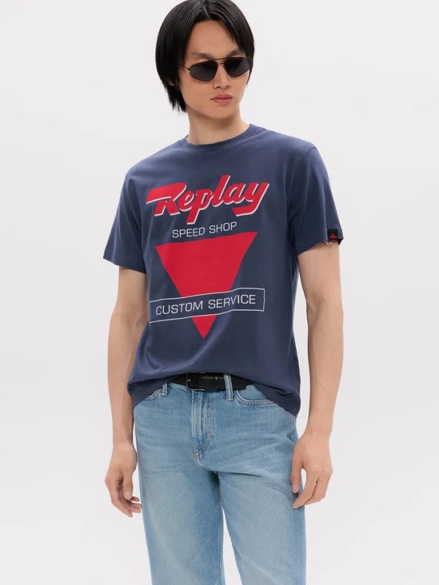 Replay Ανδρική Μπλούζα Μπλε