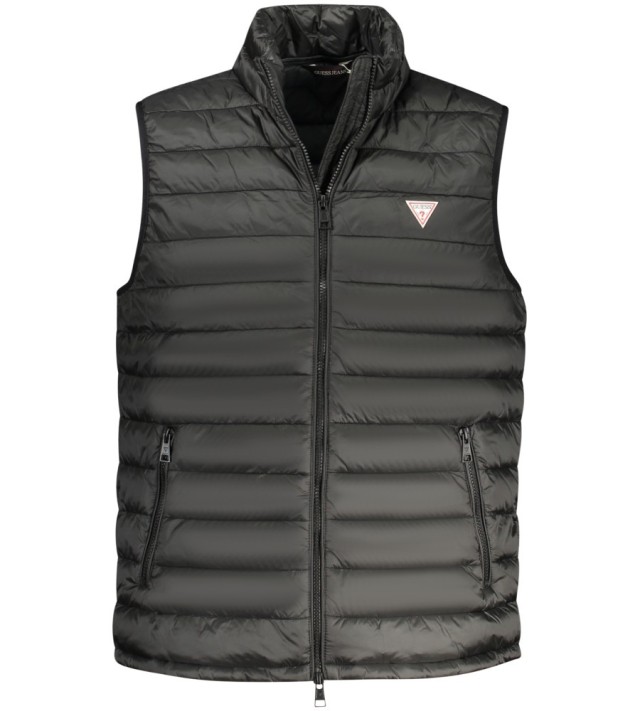 Guess Gj Hooded Puffer Vest Ανδρικό Αμάνικο Μπουφάν Μαύρο