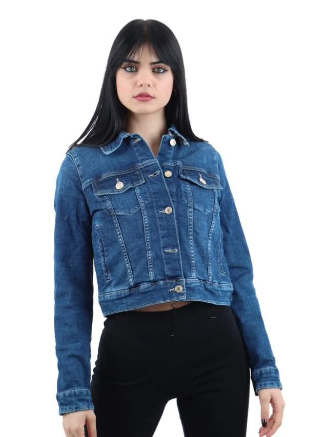 Guess Delya Trucker Γυναικειο Μπουφαν Τζιν