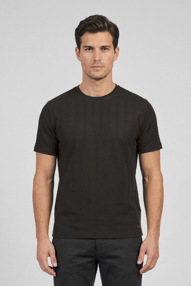 MarkUp G/C M/M Tessuto Texturizzato Ανδρική Μπλούζα Μαυρη