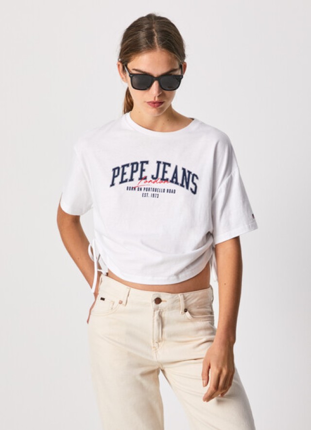 /White Pepe Jeans E1 Cara Γυναικεια Μπλουζα Λευκη