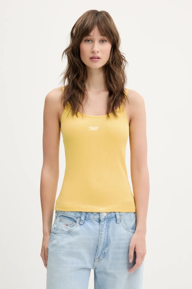 Tommy Hilfiger Tjw Script Strappy Top Γυναικεία Μπλούζα Κίτρινη