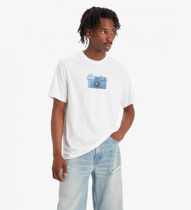 Levis Ss Relaxed Fit Tee Whites Ανδρική Μπλούζα Λευκή