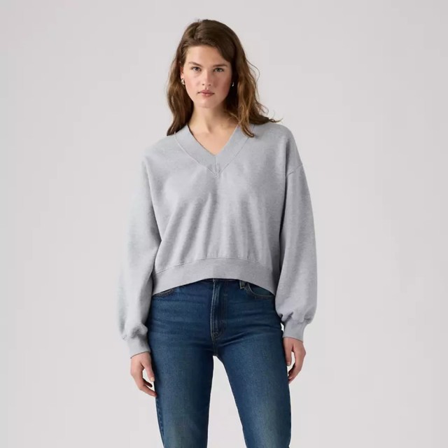 Levis Vintage Vneck Sweatshirt Greys Γυναικείο Φούτερ Γκρι