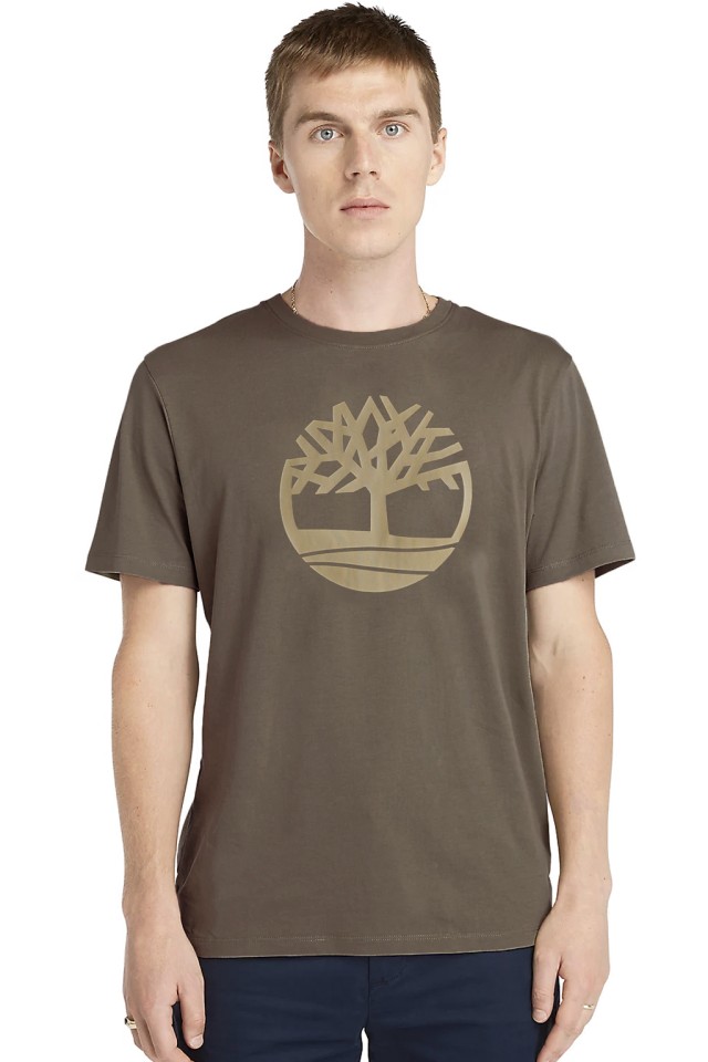 Timberland Kennebec River Tree Logo Short Sleeve Tee Leaf Green Ανδρική Μπλούζα Λαδί