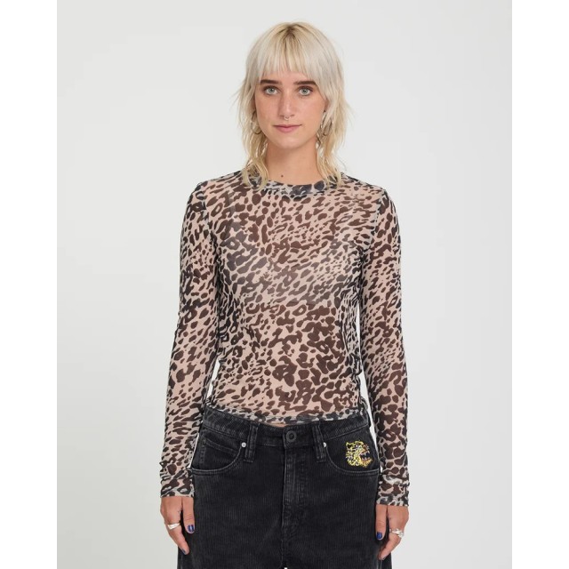 Volcom Tigardi Mesh Ls Γυναικεία Μπλούζα Animal Print