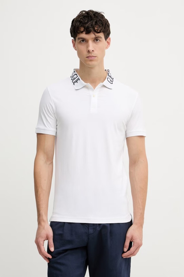 Guess Nolan Ss Polo Ανδρική Μπλούζα Polo Λευκή
