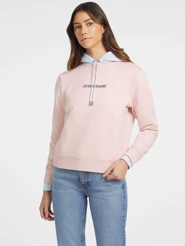 Guess Gj Cn Reg Logo Emb Sweat Γυναικείο Φούτερ Ροζ