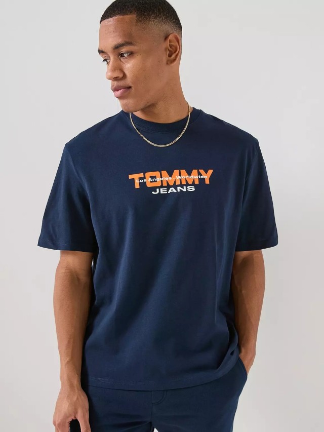 Tommy Hilfiger Tjm 90s Tj Block Ss Tee Ανδρική Μπλούζα Μπλε