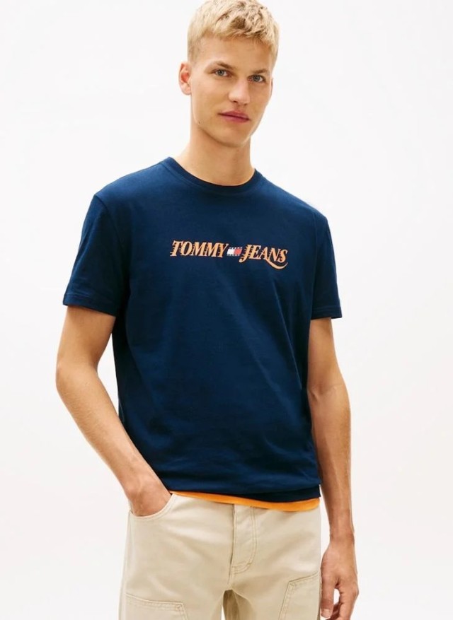 Tommy Hilfiger Tjm Reg Vintage La Ss Tee Ανδρική Μπλούζα Μπλε