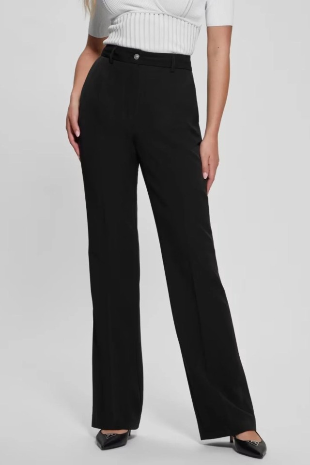 Guess New Carla Crepe Pant  Γυναικειο Παντελόνι Μαύρο