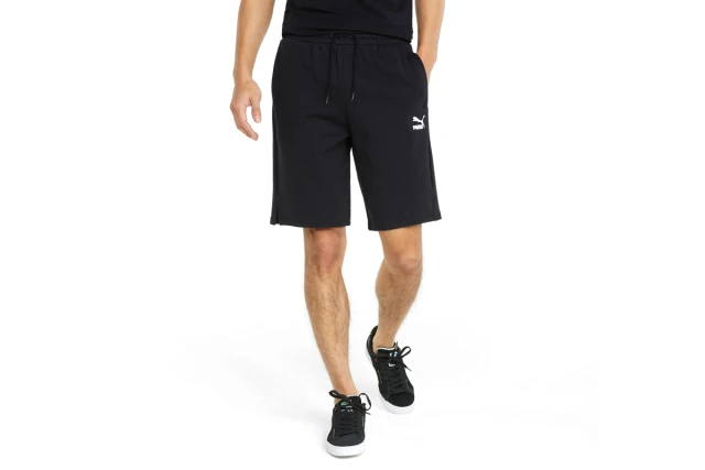 Puma Classics Longline Shorts 10 Tr Ανδρικη Βερμουδα Φουτερ Μαυρη