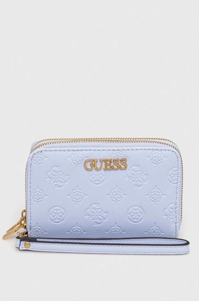 Guess Geva Slg Medium Zip Around Γυναικείο Πορτοφόλι Σιελ
