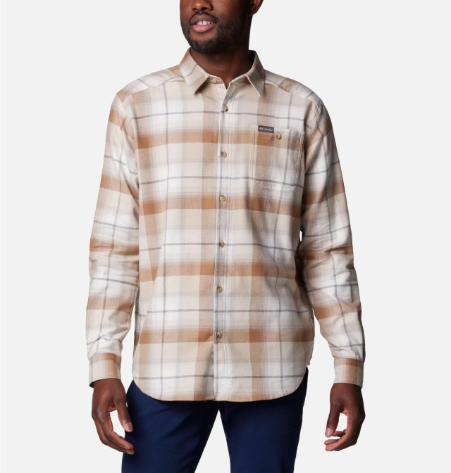 Columbia Cornell Woods™ Flannel Long Sleeve Shirt Ανδρικό Πουκάμισο Καρό Μπεζ