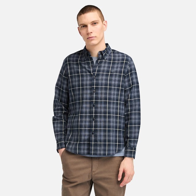 Timberland Solucell Plaid Shirt Dark Sapphire Yd Ανδρικό Πουκάμισο Μπλε