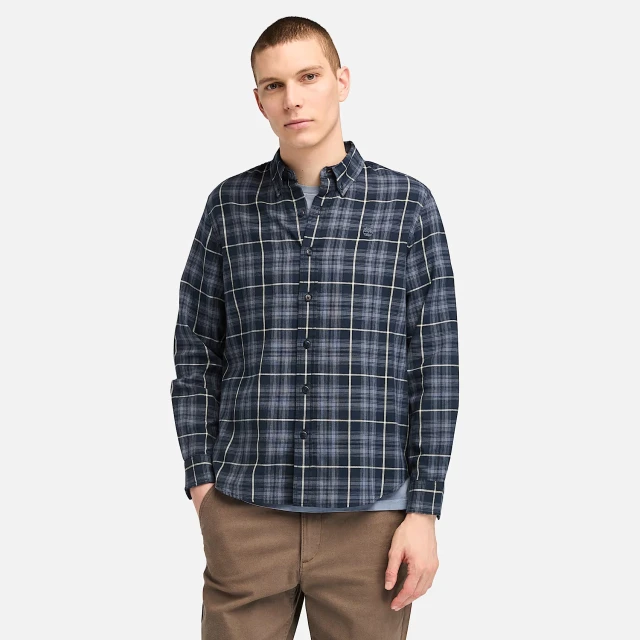 Timberland Solucell Plaid Shirt Dark Sapphire Yd Ανδρικό Πουκάμισο Μπλε