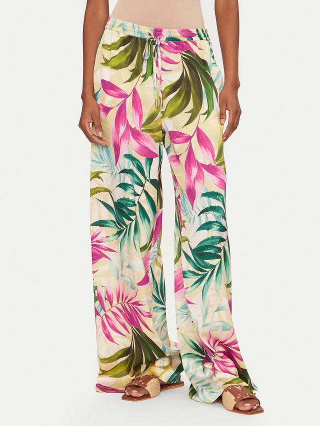 Guess Ines Wide Leg Jogger Γυναικειο Παντελόνι Multi