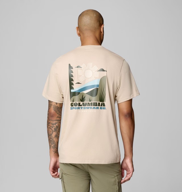Columbia CSC™ Outdoor Back Graphic Tee Ανδρική Μπλούζα Μπεζ