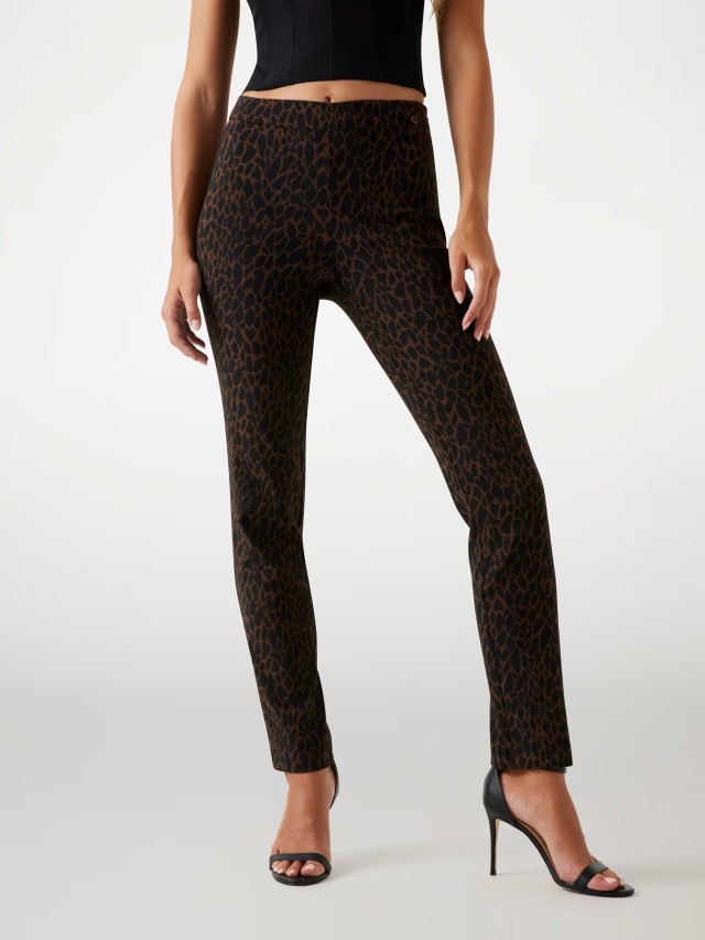 Guess Creta Stretch Pant Γυναικείο Παντελόνι Λεοπάρ