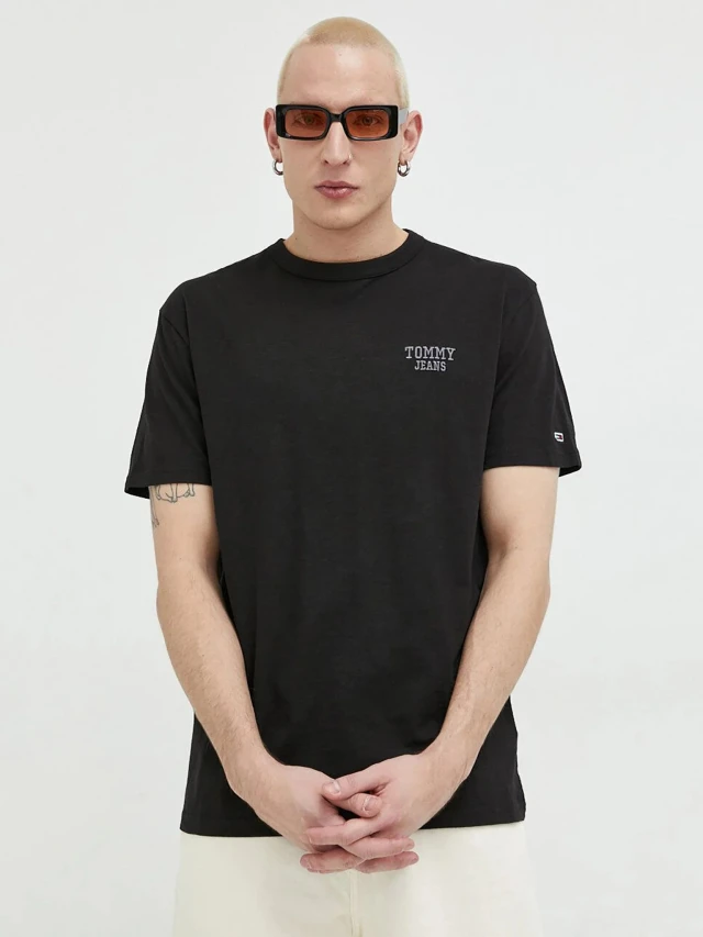 Tommy Hilfiger Tjm Clsc Tj Slub Tee Ανδρική Μπλούζα Μαύρη