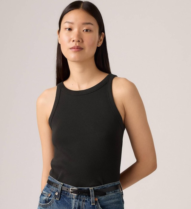 Levis ESSENTIAL RACER TANK BLACKS Γυναικεια Αμανικη Μπλουζα Μαυρο