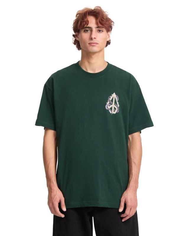 Volcom Snake Peace Lse Sst Ανδρική Μπλούζα Πράσινη