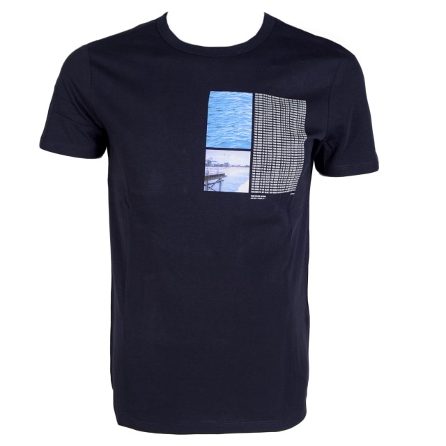 Tom Tailor 2Nd 102 T-Shirt With Fotop Μπλουζα Ανδρικο Μπλε