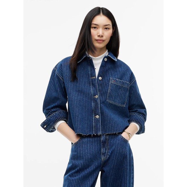Tommy Hilfiger Stripe Shirt Γυναικείο Ριγέ Πουκάμισο Τζιν