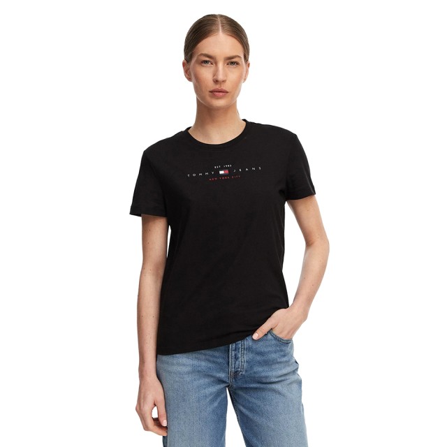 Tommy Hilfiger Tjw Reg Us Linear Ss Tee Γυναικεία Μπλούζα Μαύρο