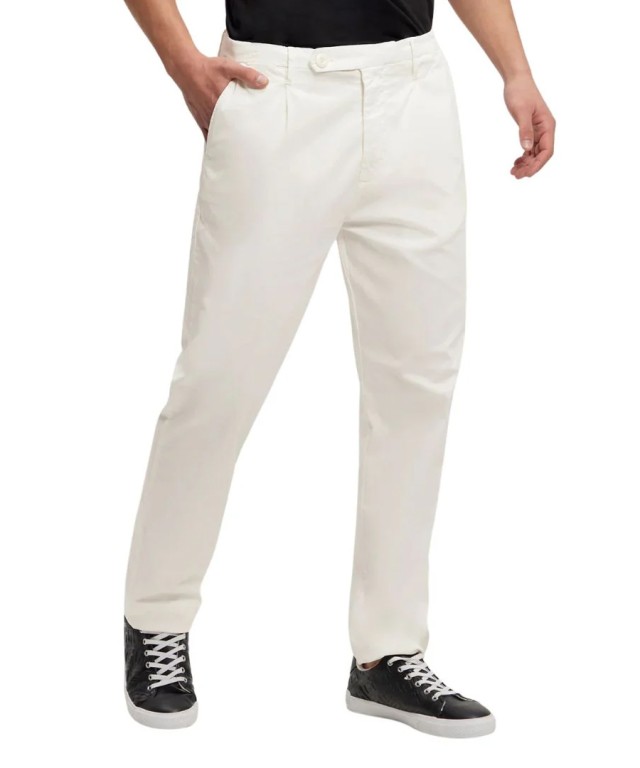 Guess Noah Ανδρικο Παντελονι Chinos Λευκό