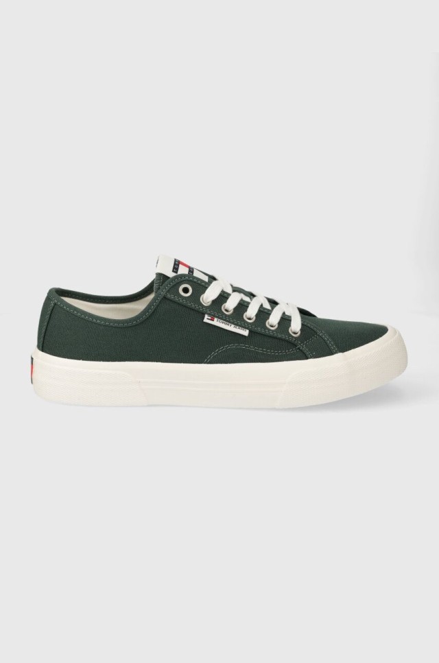 Tommy Hilfiger Tjm Lace Up Canvas Color Ανδρικά Sneakers Πράσινα