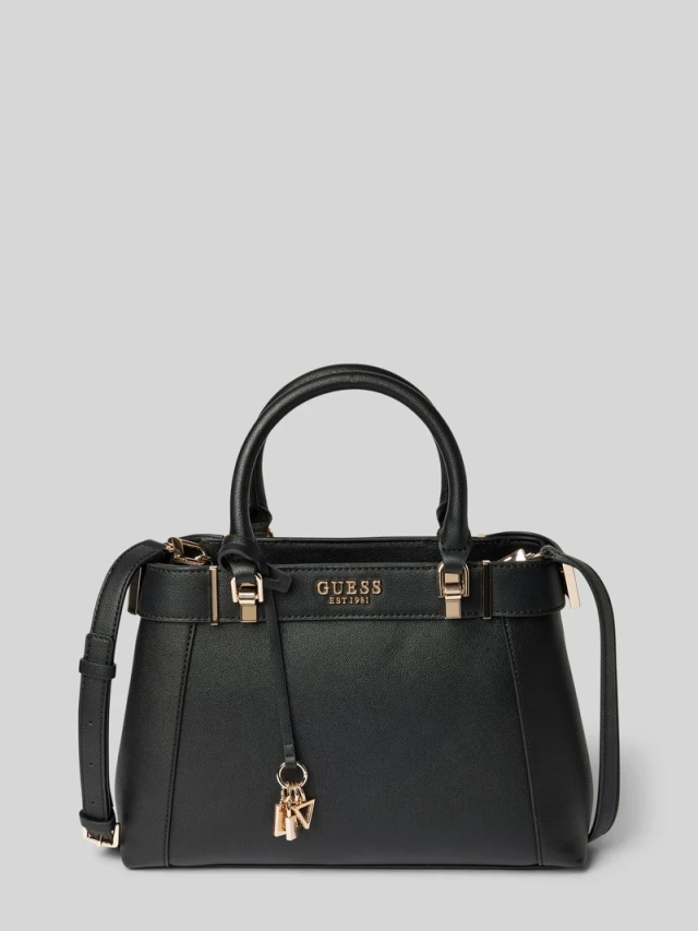 Guess Anadela 3 Comp Satchel Γυναικεία Τσάντα Μαύρη