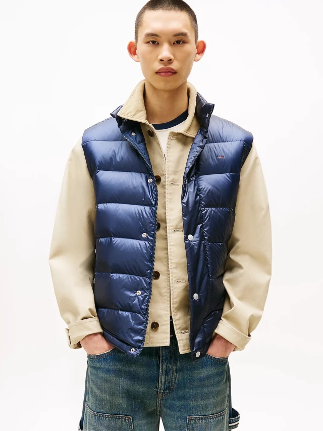 Tommy Hilfiger Tjm Light Down Vest Ext Ανδρικό Αμάνικο Μπουφάν Μπλε