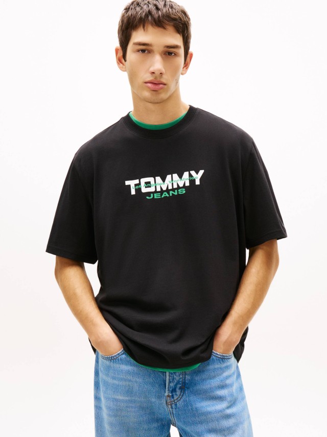 Tommy Hilfiger Tjm 90s Tj Block Ss Tee Ανδρική Μπλούζα Μαύρη