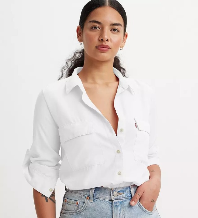 Levis Doreen Utility Shirt Neutrals Γυναικείο Πουκάμισο Λευκό
