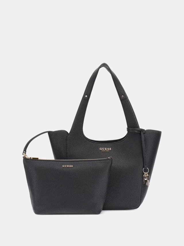 Guess Calista 2 In 1 Tote Γυναικεία Τσάντα Μαύρη