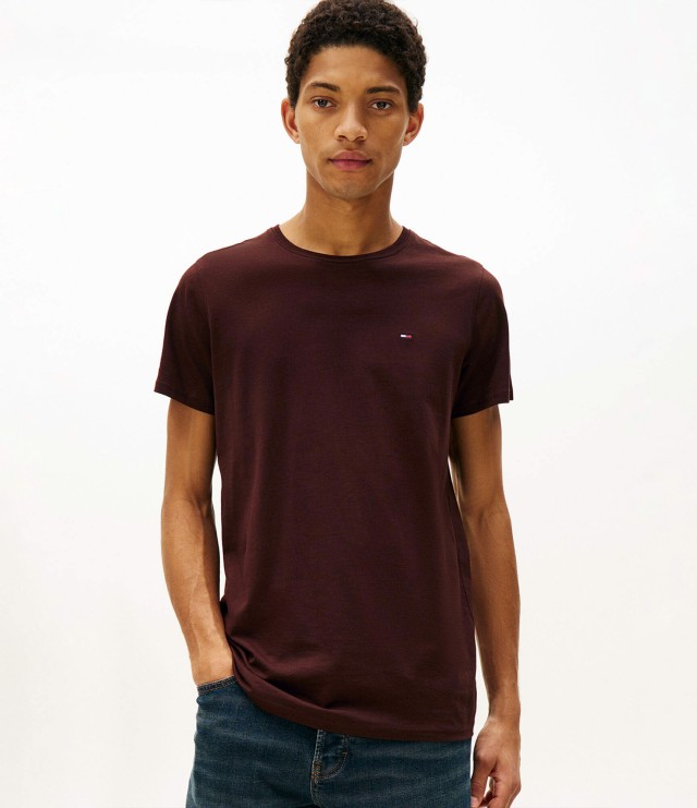 Tommy Hilfiger Tjm Xslim Jersey Tee Ανδρική Μπλούζα Καφέ