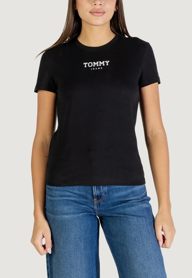 Tommy Hilfiger Tjw Reg Essential Logo 2 Tee Ext Γυναικεία Μπλούζα Μαύρη