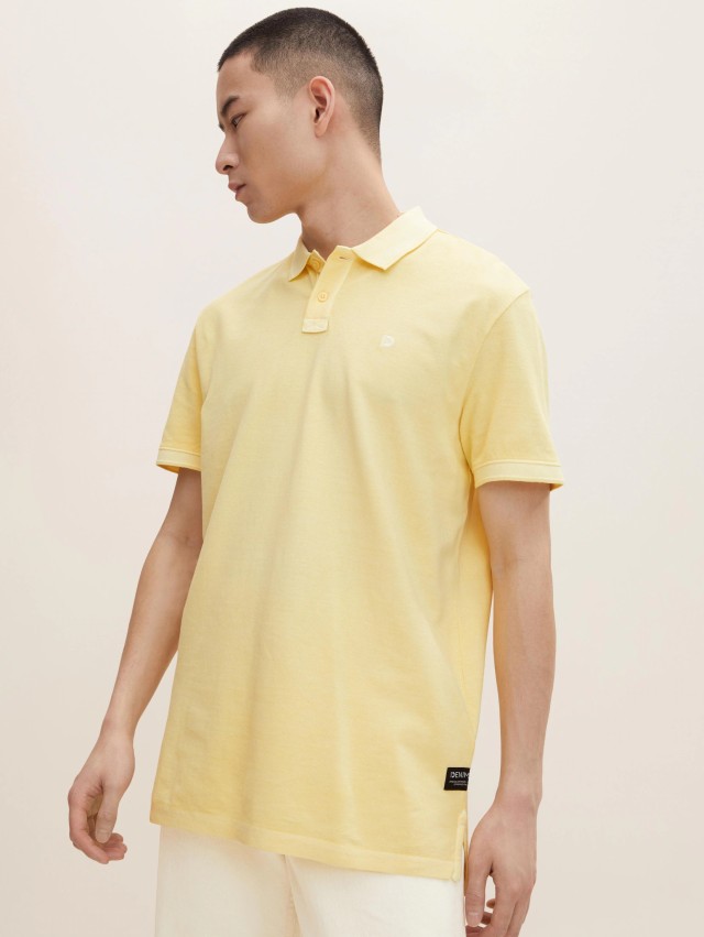 Tom Tailor 204 Garment Dyed Polo Ανδρικη Μπλουζα Polo Κιτρινη