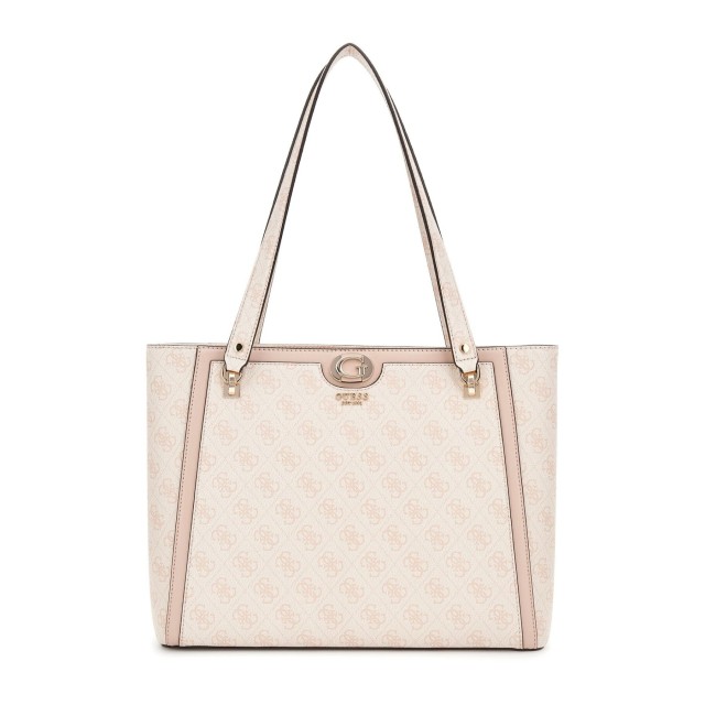 Guess Orlina Logo Noel Tote Γυναικεία Τσάντα Μπεζ