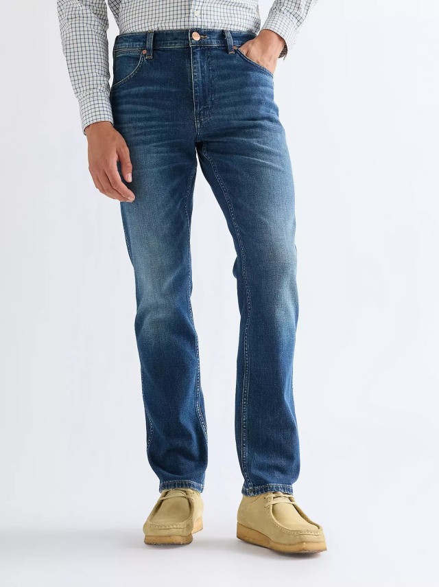 Wrangler Greensboro Stormforge Blue Ανδρικό Παντελόνι Τζιν Stone wash
