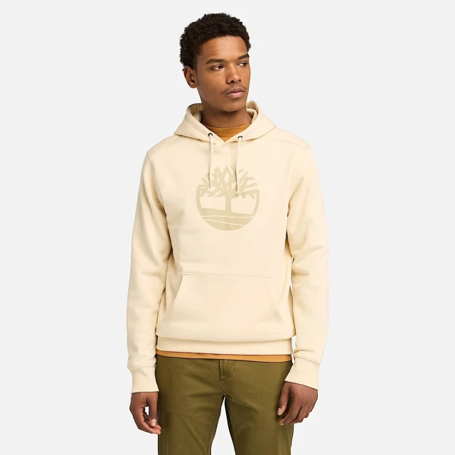 Timberland Kennebec River Tree Logo Hoodie Angora Ανδρικό Φούτερ Μπεζ