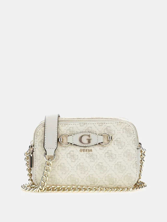 Guess Izzy Camera Bag Γυναικεία Τσάντα Μπεζ