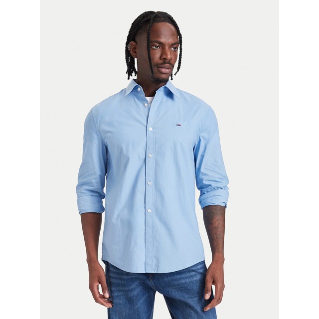 Tommy Hilfiger Tjm Reg Poplin Shirt Ανδρικό Πουκάμισο Σιελ