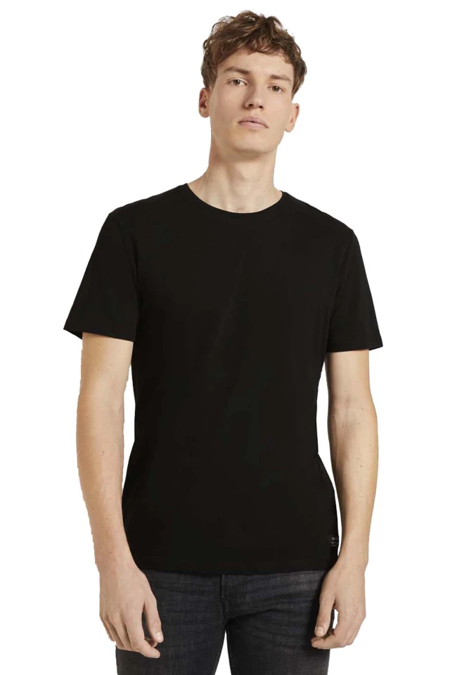 Tom Tailor 2Nd 107 Basic T-Shirt Μπλουζα Ανδρικο Μαυρο