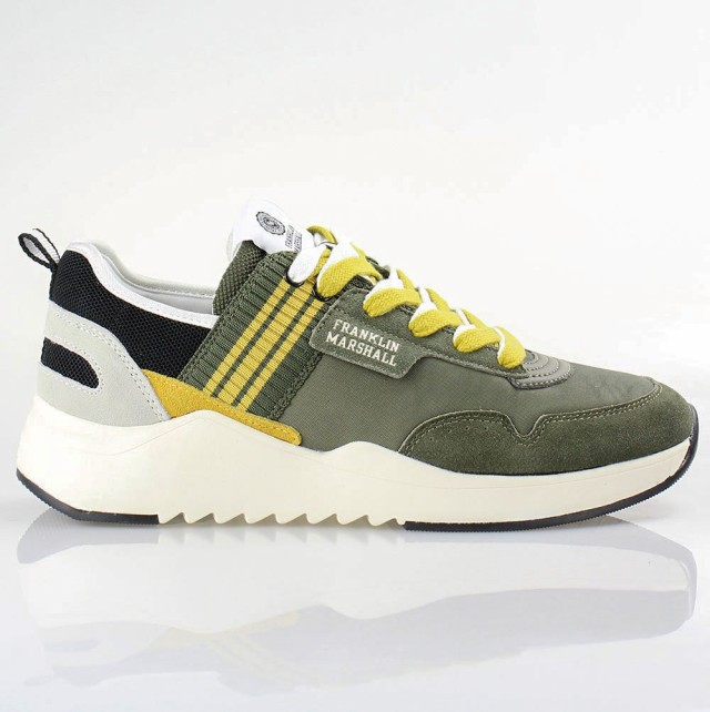 Franklin & Marshall Alpha_Vintage Military Green / Yellow Ανδρικά Sneaker Χακί