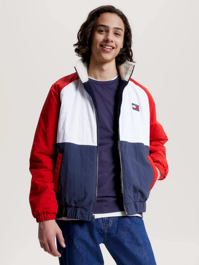 Tommy Hilfiger TJM REVERSIBLE SHERPA JACKET Ανδρικο Μπουφαν Διπλης Οψης Μπλε