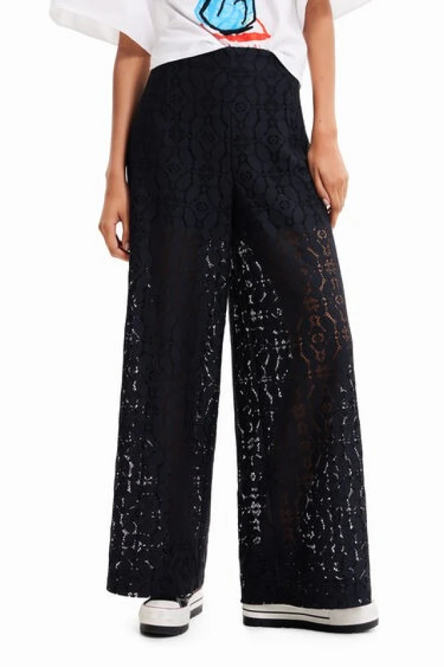 Desigual D2 Pant_Newcastle Γυναικειο Παντελονι Mαυρο