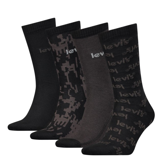 Levis Giftbox Reg Cut Logo 4p Ανδρικές Κάλτσες Μαύρες